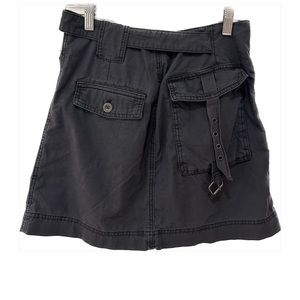 Free people jean skirt with belt and pockets